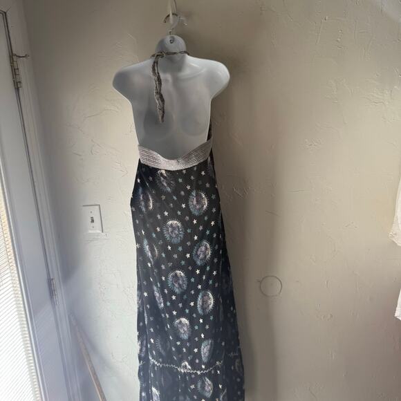 Gypsy Rose Y2k OneSize Handmade Crochet Celestial Whimsigoth Festival Midi Dress - Picture 4 of 7